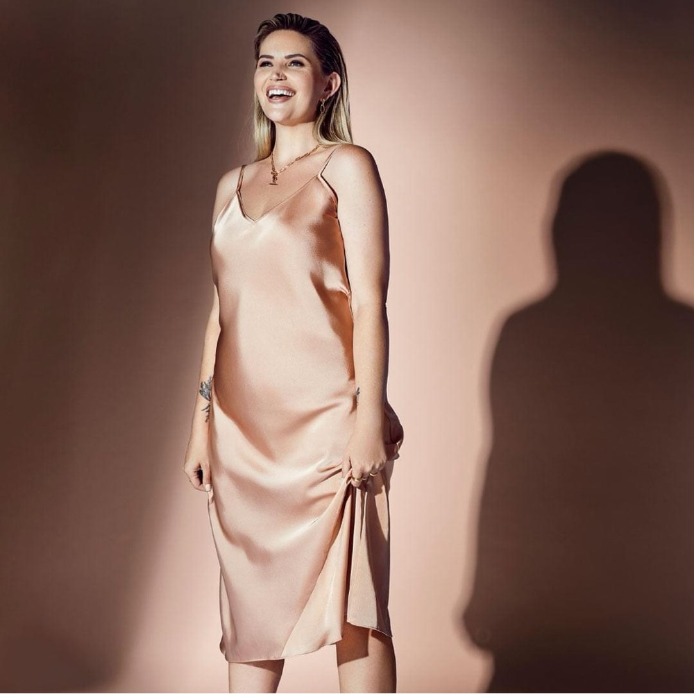 Knix Papaya Slip Dress Champagne Size M